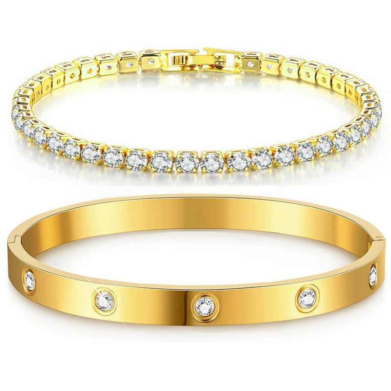 Set di Bracciali Oro e Argento - Eleganti e Versatili per Ogni Occasione